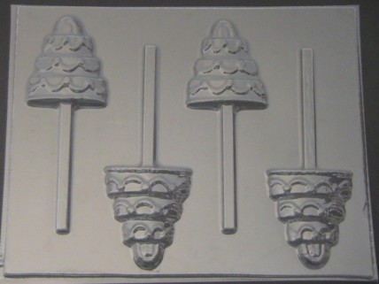 1002 Tiered Wedding Cake Chocolate or Hard Candy Lollipop Mold
